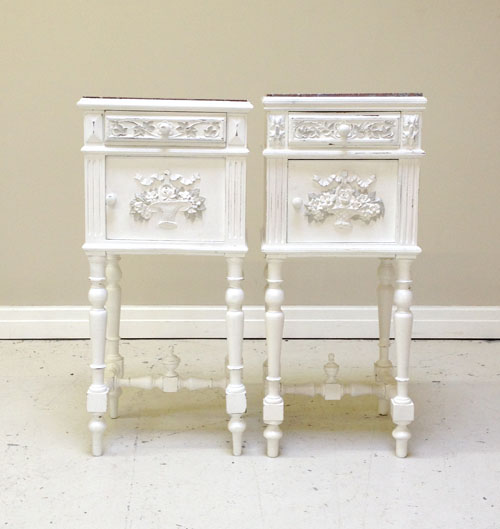 2 x french antique bedside tables